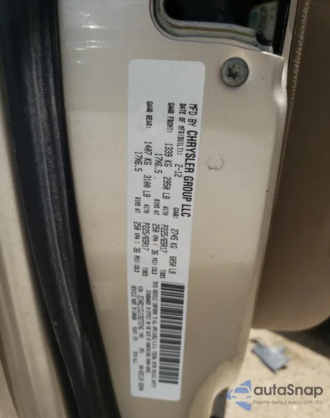 2012 Chrysler Town & Country Touring L from USA, damaged, VIN 2C4RC1CG1CR273746